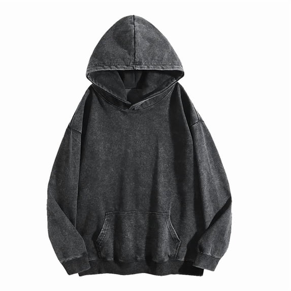 Oversized Unisex Acid Wash Hoodie Heavyweight Fleece Vintage Cotton Sweatshirt Men Women Streetwear