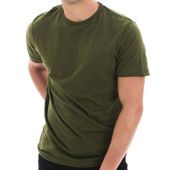Oversized Unisex Lane Seven Ring Spun Combed Cotton Short Sleeve Deluxe Jersey T-Shirt - Army Green 2XL