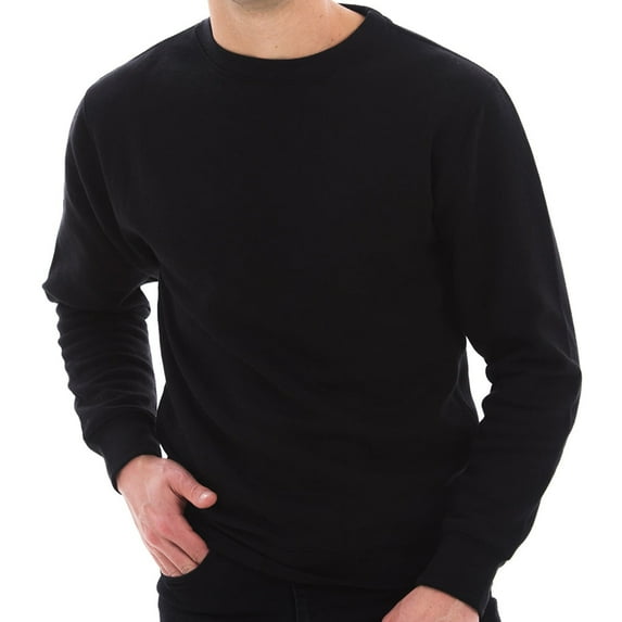 Oversized Unisex Lane Seven Ring Spun Cotton Long Sleeve Premium 3-End Fleece Sweatshirt - Black 2XL