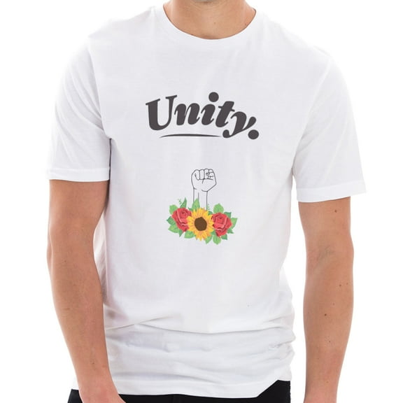 Oversized Unity Statement Cotton Short Sleeve Graphic Shirt - White 2XL