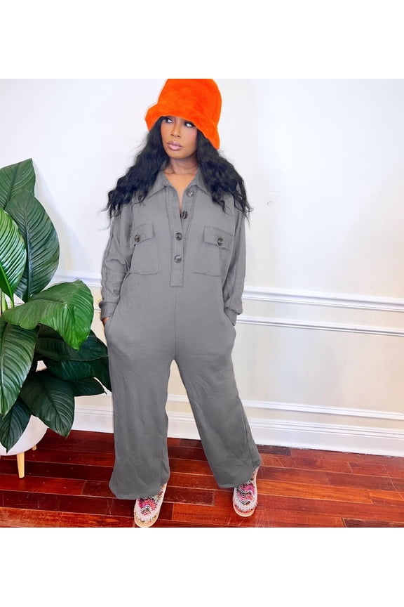 Oversized Utility Jumpsuit with Pockets