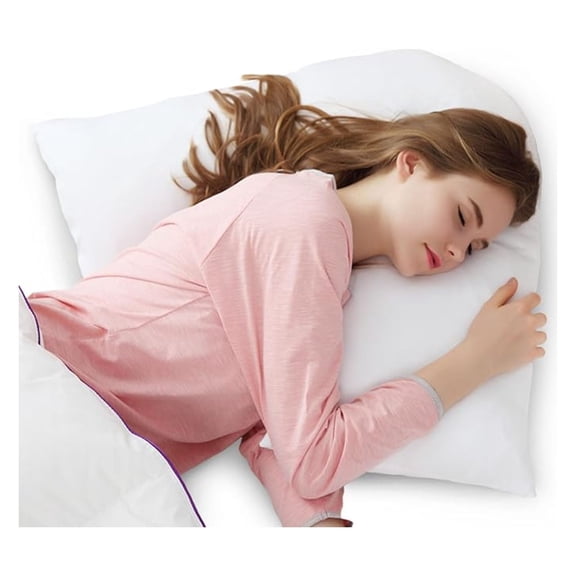 Oversized V-Shaped Pillow for Side , L-Shaped for Neck and Shoulder Support, Curved Body Pillow with Removable Pillowcase