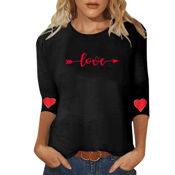 Oversized Valentine Graphic Sweatshirt for Women Heart Shirts Letter Print Coolr Block Long Sleeve Crewneck Fall Winter Outfits