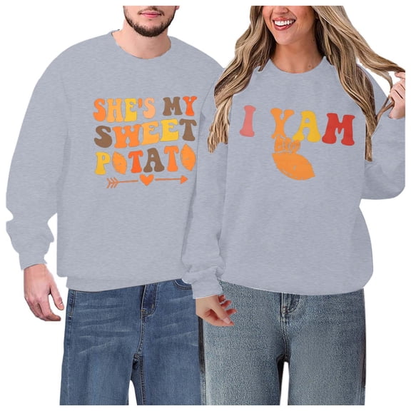 Oversized Valentine Graphic Sweatshirt for Women Heart Shirts Unisex Printed Long Sleeve Couples Crewneck Pullover Hoodies