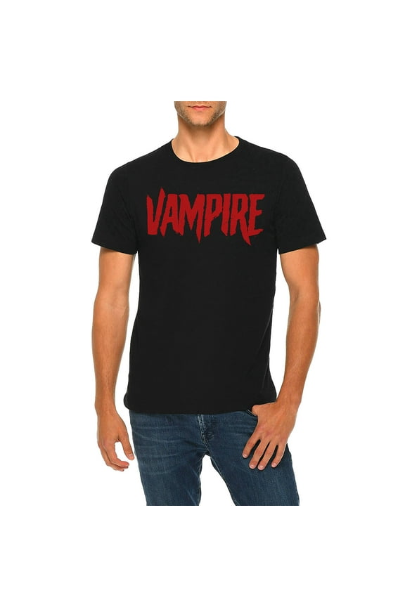 Oversized Vampire Graphic Design Deluxe Jersey T-Shirt - Black 3XL