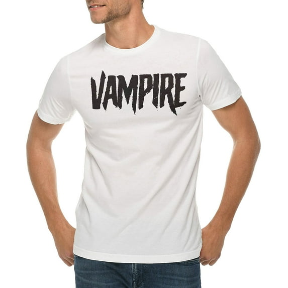 Oversized Vampire Graphic Design Deluxe Jersey T-Shirt - White XL