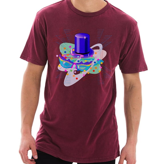 Oversized Vapor Wave Mardi Gras Vibes Graphic Design Unisex Lane Seven Ring Spun Cotton Vintage Short Sleeve Crewneck Tee Shirt - Vintage Brick XL