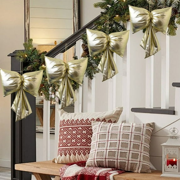 Oversized Velvet Bow for Christmas Tree Decorations, Wedding Arch Backdrop, Gift Wrapping & Party Balloon Chains, Wrinkle-Resistant Memory Pleat Design