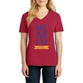 thumbnail image 1 of Oversized Vertical Mexico Independence Graphic Design Ladies V-Neck - Red 2XL, 1 of 2