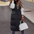 thumbnail image 1 of Oversized Down Vests Women's Outdoor Coats Hooded Long Puffy Vests Winter Coats Sleeveless Insulated Jackets Women's Vests Vest Long Dress Jacket Convertible Vest Womens down Jacket Heavy Heated Vest, 1 of 7