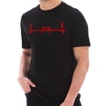 thumbnail image 1 of Oversized Video Game Contoller Heartbeat Graphic Short Sleeve Cotton Jersey T-Shirt - Black XL, 1 of 4