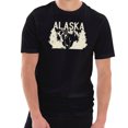 thumbnail image 1 of Oversized Vintage Alaska Bear Graphic Design Short Sleeve Cotton Jersey T-Shirt - Black XL, 1 of 4