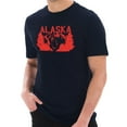 thumbnail image 1 of Oversized Vintage Alaska Bear Graphic Design Short Sleeve Cotton Jersey T-Shirt - Navy 2XL, 1 of 4