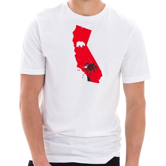Oversized Vintage California Bear Graphic Design Short Sleeve Cotton Jersey T-Shirt - White 3XL