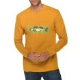 thumbnail image 1 of Oversized Vintage Fishing Vibes Graphic Long Sleeve Crewneck Tee - Mustard XL, 1 of 4