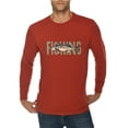 thumbnail image 1 of Oversized Vintage Fishing Vibes Graphic Long Sleeve Crewneck Tee - Paprika 3XL, 1 of 4