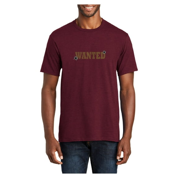 Oversized Wanted Gunshots Graphic Men's Fan Favorite Crew Neck Tee Shirt - Athletic Maroon 5XL