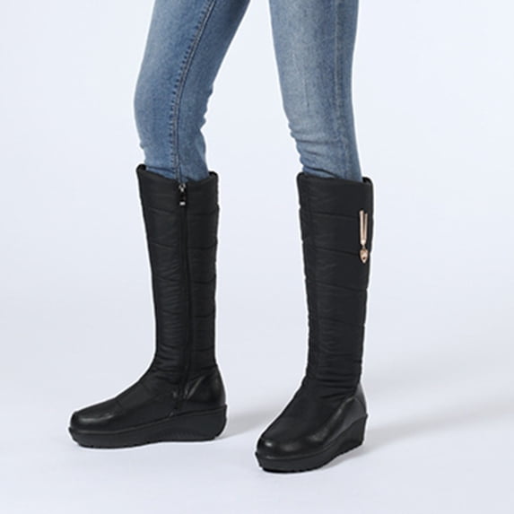Oversized Warm Winter Cotton Boots Down Boots Thick Soled Boots Side Zipper High Boots Women's Boots