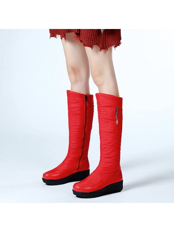 Oversized Warm Winter Cotton Boots Down Boots Thick Soled Boots Side Zipper High Boots Women's Boots