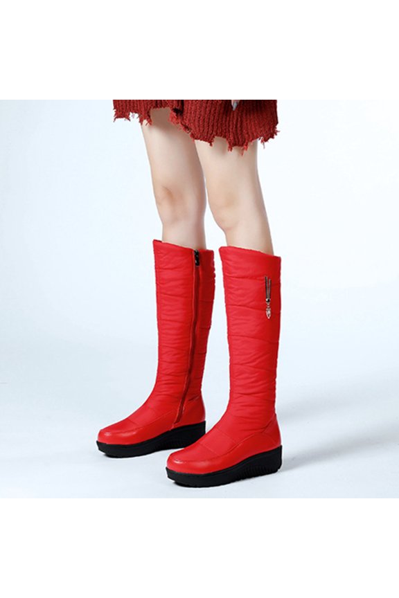 Oversized Warm Winter Cotton Boots Down Boots Thick Soled Boots Side Zipper High Boots Women's Boots