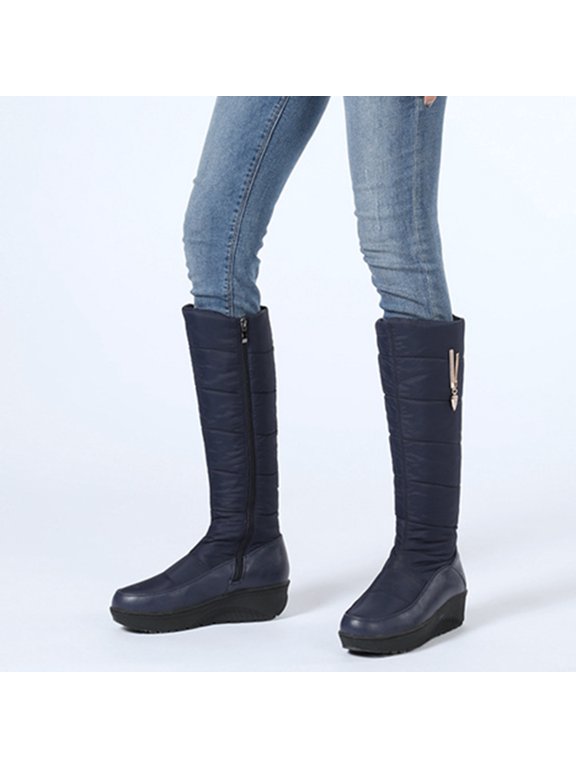 Oversized Warm Winter Cotton Boots Down Boots Thick Soled Boots Side Zipper High Boots Women's Boots