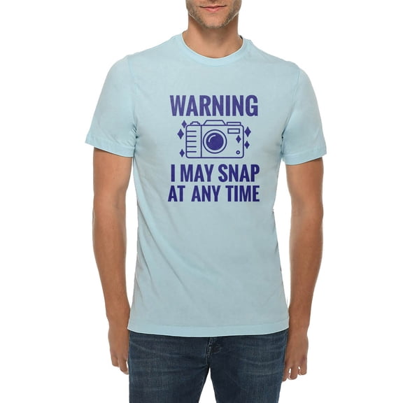 Oversized Warning I May Snap Graphic Design Ring Spun Combed Cotton Short Sleeve Deluxe Jersey T-Shirt - Blue Mist XL