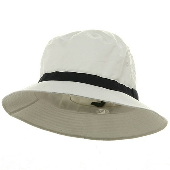 Oversized Water Repellent Brushed Golf Hat - White Navy XL