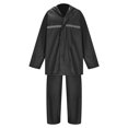 thumbnail image 1 of Oversized Waterproof Raincoat and Pants Set for Men, Reusable PVC Hiking Rain Suit with Reflective Details and Adjustable Hood, 1 of 9