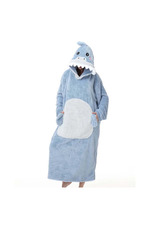 Oversized Wearable Animal Blanket Hoodie Cute Cozy Long Robe for Women and Men Perfect for Staying Warm and Comfortable at Home Ideal Gift for Animal Lovers and Cold Weather Relaxation