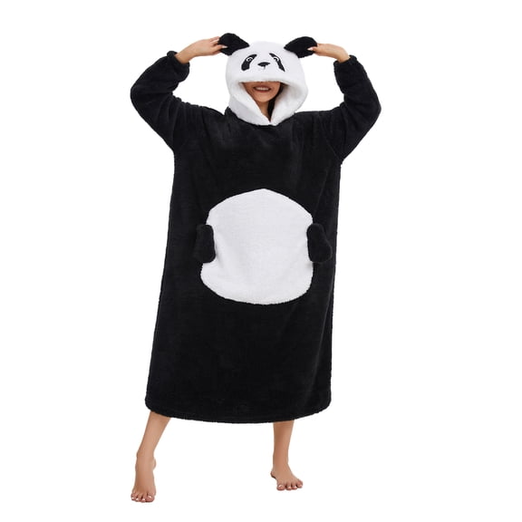 Oversized Wearable Animal Blanket Hoodie Cute Cozy Long Robe for Women and Men Perfect for Staying Warm and Comfortable at Home Ideal Gift for Animal Lovers and Cold Weather Relaxation
