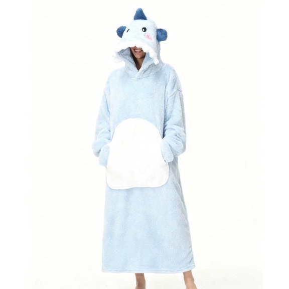 Oversized Wearable Animal Blanket Hoodie Cute Cozy Long Robe for Women and Men Perfect for Staying Warm and Comfortable at Home Ideal Gift for Animal Lovers and Cold Weather Relaxation