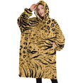 thumbnail image 1 of Oversized Wearable Blanket Hoodie,Animal Print Pattern Sherpa Blanket Hoodie with Super Pockets,Super Warm Fuzzy Pullover for Women & Men, 1 of 6