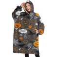 thumbnail image 1 of Oversized Wearable Blanket Hoodie,Autumn Halloween Scene Pattern Sherpa Blanket Hoodie with Super Pockets,Super Warm Fuzzy Pullover for Women & Men, 1 of 6