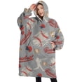 thumbnail image 1 of Oversized Wearable Blanket Hoodie,Baseball Silhouette Pattern Sherpa Blanket Hoodie with Super Pockets,Super Warm Fuzzy Pullover for Women & Men, 1 of 6