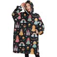 thumbnail image 1 of Oversized Wearable Blanket Hoodie,Black Princess Castle Rainbow Pattern Sherpa Blanket Hoodie with Super Pockets,Super Warm Fuzzy Pullover for Women & Men, 1 of 6
