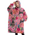 thumbnail image 1 of Oversized Wearable Blanket Hoodie,Chihuahua and Flower Florals Sherpa Blanket Hoodie with Super Pockets,Super Warm Fuzzy Pullover for Women & Men, 1 of 6