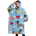 thumbnail image 1 of Oversized Wearable Blanket Hoodie,Colorful Funny Dachshund Sherpa Blanket Hoodie with Super Pockets,Super Warm Fuzzy Pullover for Women & Men, 1 of 6