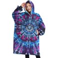 thumbnail image 1 of Oversized Wearable Blanket Hoodie,Colorful Tie Dye Pattern Sherpa Blanket Hoodie with Super Pockets,Super Warm Fuzzy Pullover for Women & Men, 1 of 6
