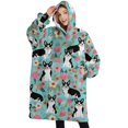 thumbnail image 1 of Oversized Wearable Blanket Hoodie,Corgi Dog and Flowers Sherpa Blanket Hoodie with Super Pockets,Super Warm Fuzzy Pullover for Women & Men, 1 of 6
