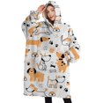 thumbnail image 1 of Oversized Wearable Blanket Hoodie,Cute Akita Dog Beagle Bulldog Rottweiler Dachshund Sherpa Blanket Hoodie with Super Pockets,Super Warm Fuzzy Pullover for Women & Men, 1 of 6
