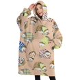 thumbnail image 1 of Oversized Wearable Blanket Hoodie,Cute Hedgehog Pattern Sherpa Blanket Hoodie with Super Pockets,Super Warm Fuzzy Pullover for Women & Men, 1 of 6