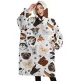 thumbnail image 1 of Oversized Wearable Blanket Hoodie,Dachshund Dog Boston Terrier Dog Sherpa Blanket Hoodie with Super Pockets,Super Warm Fuzzy Pullover for Women & Men, 1 of 6