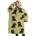 thumbnail image 1 of Oversized Wearable Blanket Hoodie,Dachshund Footprint Sherpa Blanket Hoodie with Super Pockets,Super Warm Fuzzy Pullover for Women & Men, 1 of 6