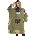 thumbnail image 1 of Oversized Wearable Blanket Hoodie,Dog Breeds Sherpa Blanket Hoodie with Super Pockets,Super Warm Fuzzy Pullover for Women & Men, 1 of 6