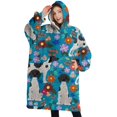 thumbnail image 1 of Oversized Wearable Blanket Hoodie,Dog with Pioneer Flower Sherpa Blanket Hoodie with Super Pockets,Super Warm Fuzzy Pullover for Women & Men, 1 of 6