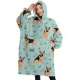 thumbnail image 1 of Oversized Wearable Blanket Hoodie,German Shepherd Dog and Music Sherpa Blanket Hoodie with Super Pockets,Super Warm Fuzzy Pullover for Women & Men, 1 of 6
