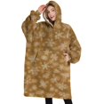 thumbnail image 1 of Oversized Wearable Blanket Hoodie,Golden Christmas Snowflake Pattern Sherpa Blanket Hoodie with Super Pockets,Super Warm Fuzzy Pullover for Women & Men, 1 of 6