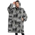 thumbnail image 1 of Oversized Wearable Blanket Hoodie,Gray Highland Cow Group Pattern Sherpa Blanket Hoodie with Super Pockets,Super Warm Fuzzy Pullover for Women & Men, 1 of 6