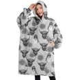 thumbnail image 1 of Oversized Wearable Blanket Hoodie,Gray Highland Cow Lemon Pattern Sherpa Blanket Hoodie with Super Pockets,Super Warm Fuzzy Pullover for Women & Men, 1 of 6