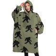 thumbnail image 1 of Oversized Wearable Blanket Hoodie,Green Bigfoot Pattern Sherpa Blanket Hoodie with Super Pockets,Super Warm Fuzzy Pullover for Women & Men, 1 of 6